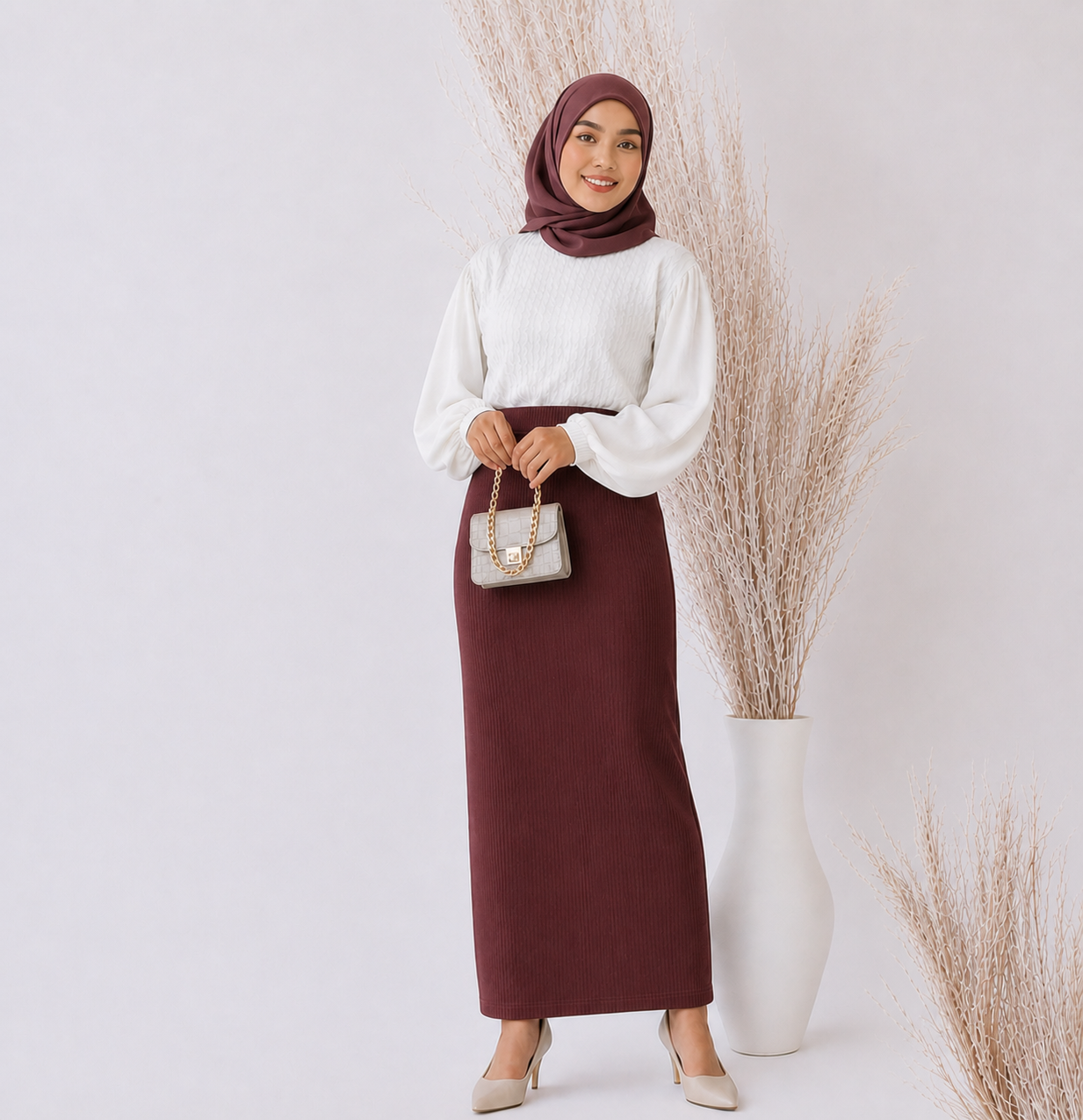 Knit span skirt